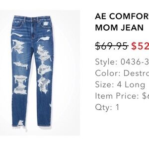 AE distressed mom jeans